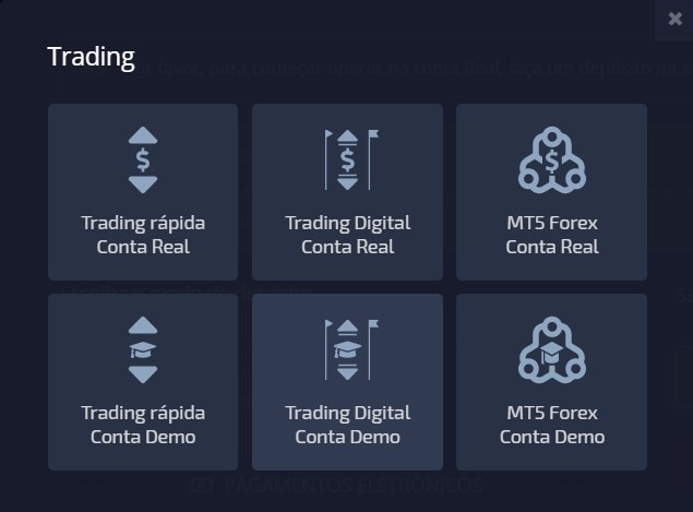 tipos de negocia&ccedil;&atilde;o pocket option